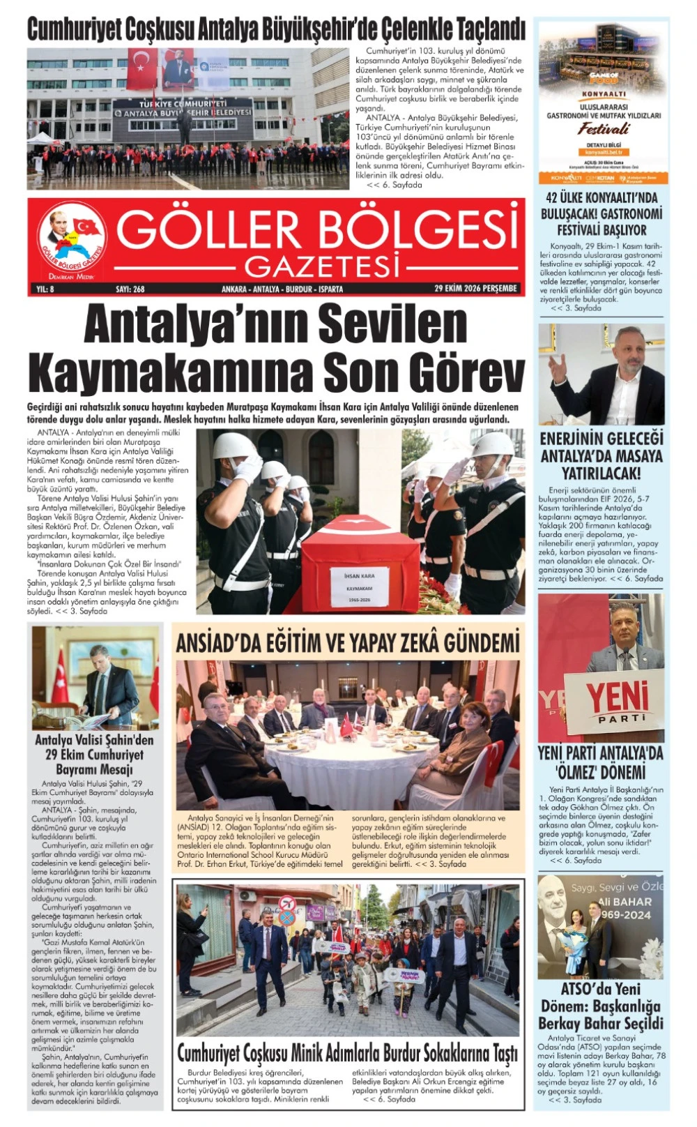 G&Ouml;LLER B&Ouml;LGESİ GAZETESİ