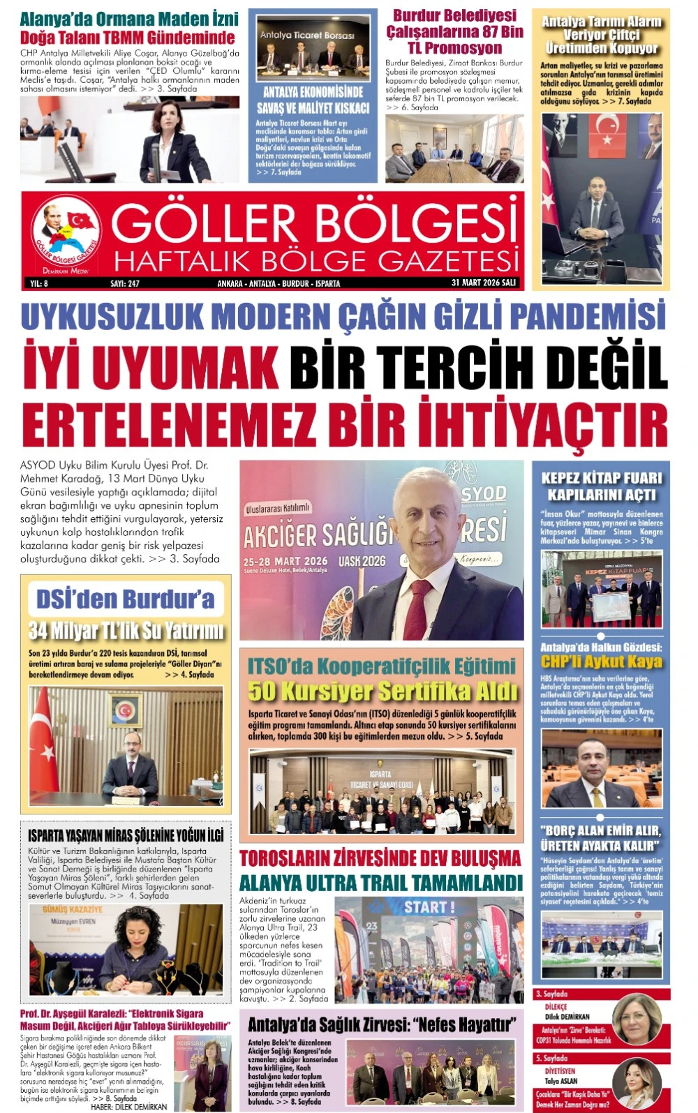 G&Ouml;LLER B&Ouml;LGESİ GAZETESİ