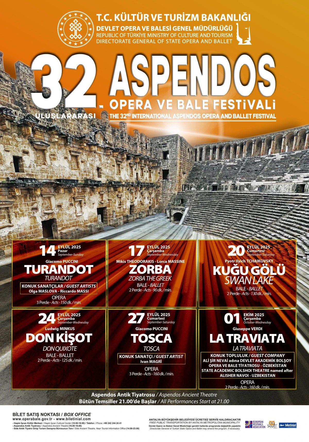 32. Uluslararası Aspendos Opera ve Bale Festivali Başlıyor