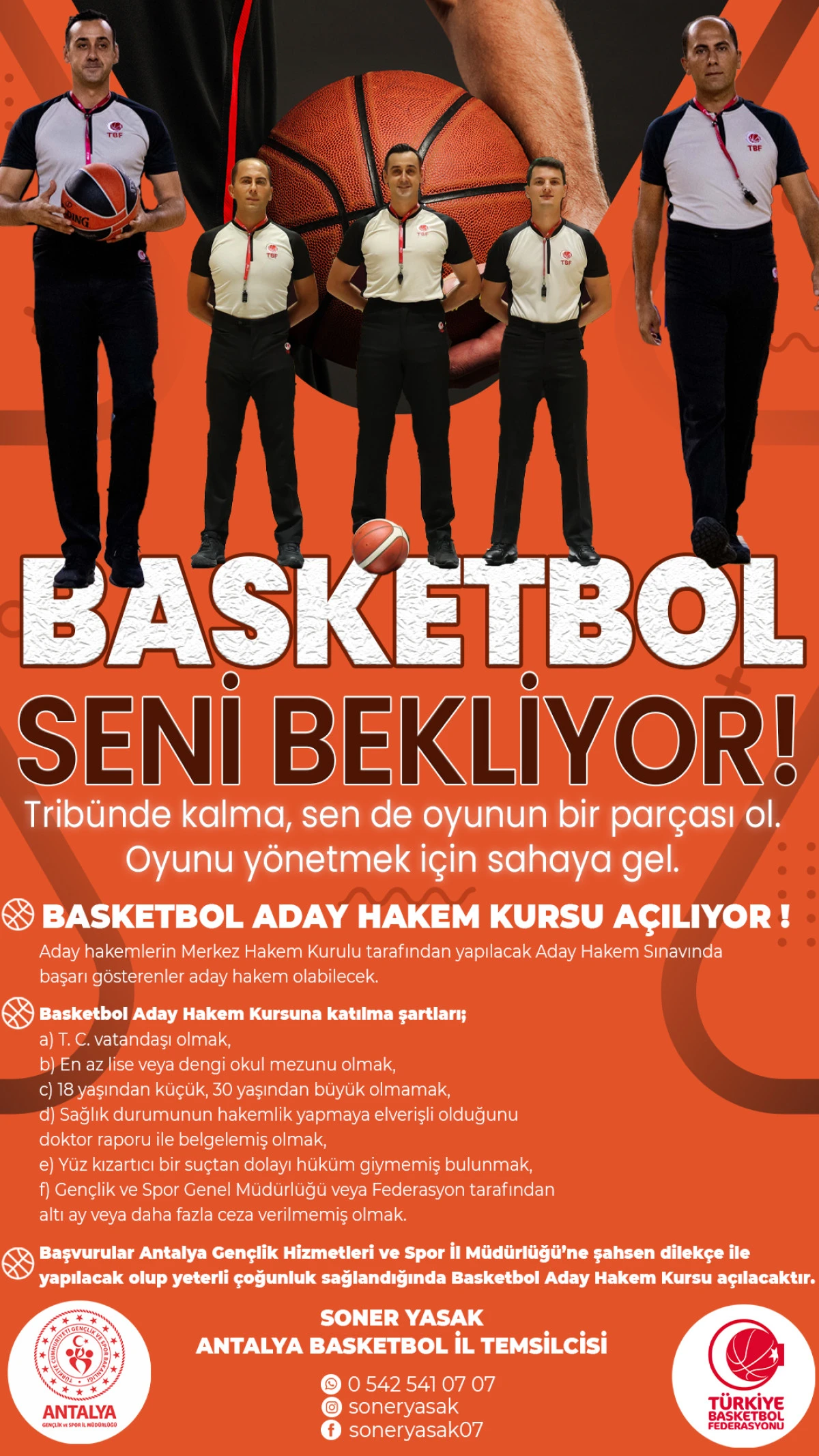 Antalya’da Basketbol Aday Hakem Kursu Açılıyor!