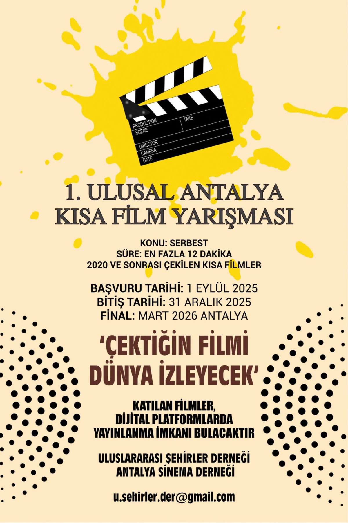 Antalya'dan Sinema Dünyasına Yeni Bir Soluk: İlk Ulusal Kısa Film Yarışması Başlıyor!