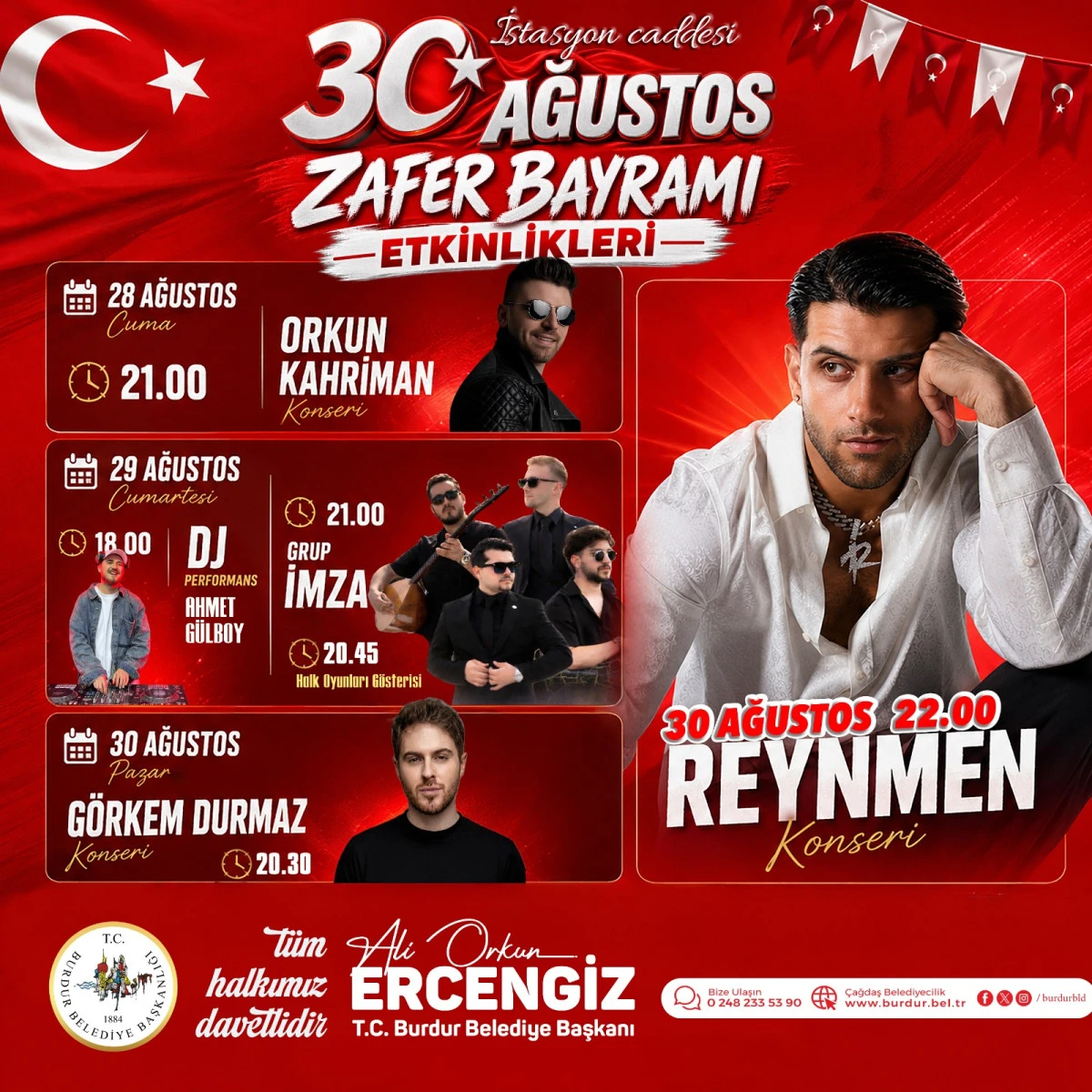 BURDUR&rsquo;DA ZAFER BAYRAMI COŞKUSU