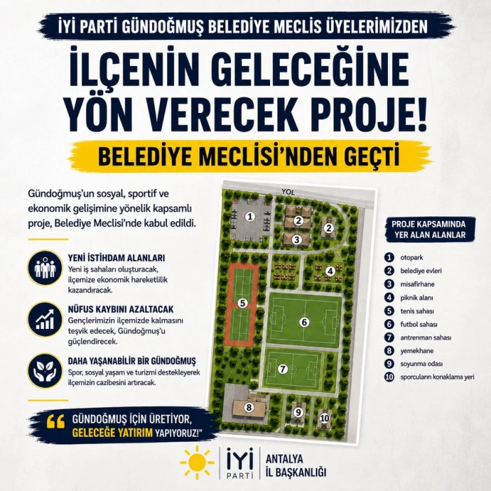 G&uuml;ndoğmuş&rsquo;a İYİ Parti&rsquo;den Spor ve Rekreasyon Yerleşkesi