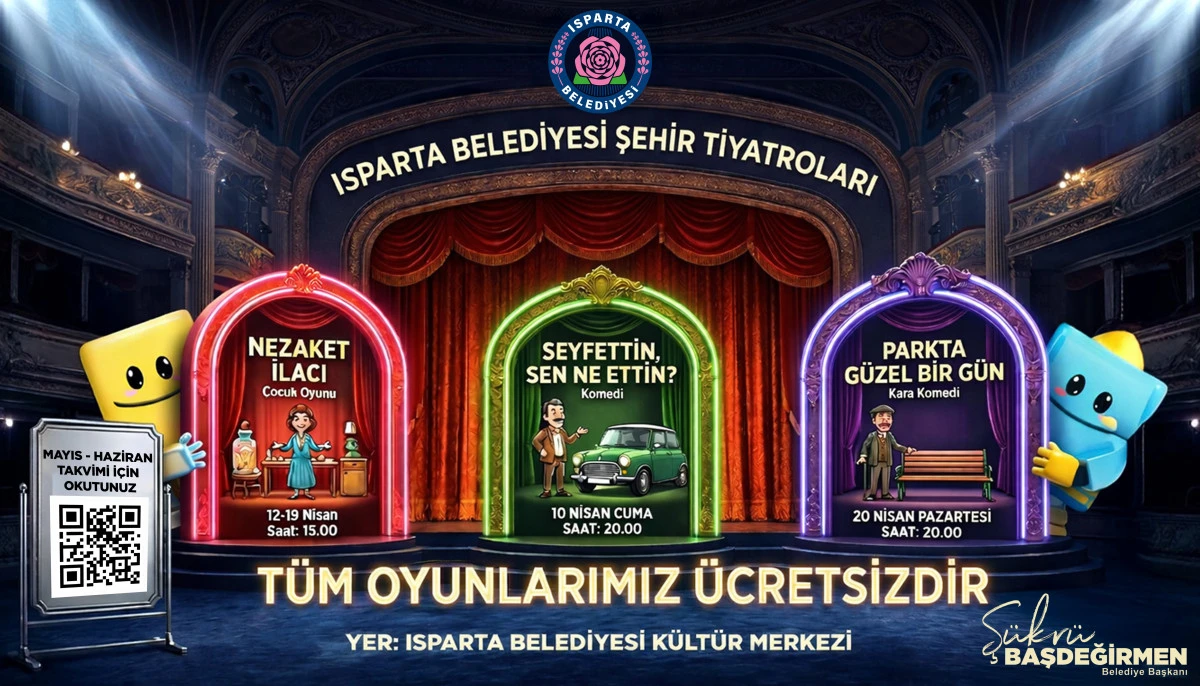 Isparta&rsquo;da Tiyatro R&uuml;zg&acirc;rı: &Uuml;&ccedil; Oyun Birden Sahnede Spot