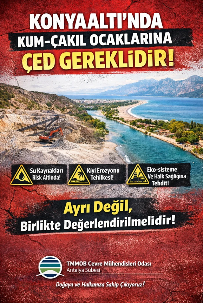 Konyaaltı&rsquo;nda Kum-&Ccedil;akıl Ocaklarına Tepki; &Ccedil;ED Gereklidir!