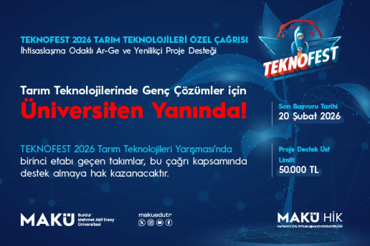 MAK&Uuml;&rsquo;DEN TEKNOFEST 2026&rsquo;YA TARIM HAMLESİ