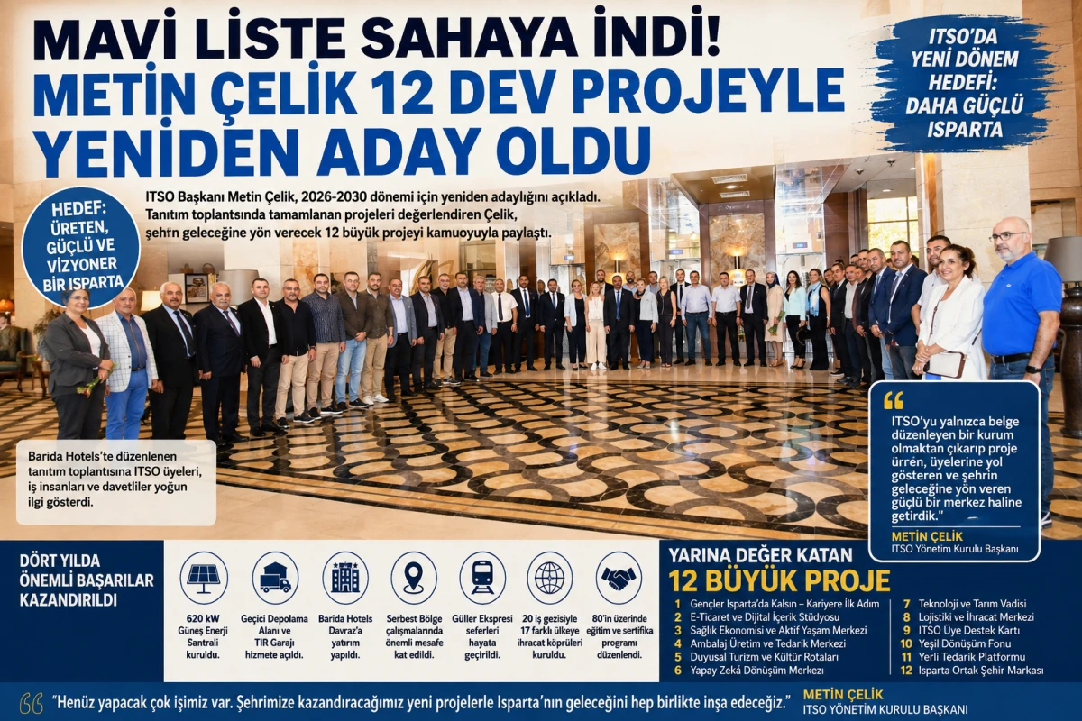 MAVİ LİSTE SAHAYA İNDİ; METİN &Ccedil;ELİK 12 DEV PROJEYLE YENİDEN ADAY